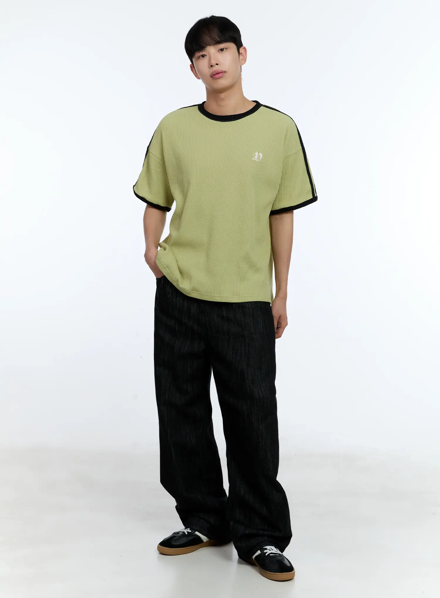 Men's No-Fade Wide-Leg Denim Jeans IL515 - Image 11