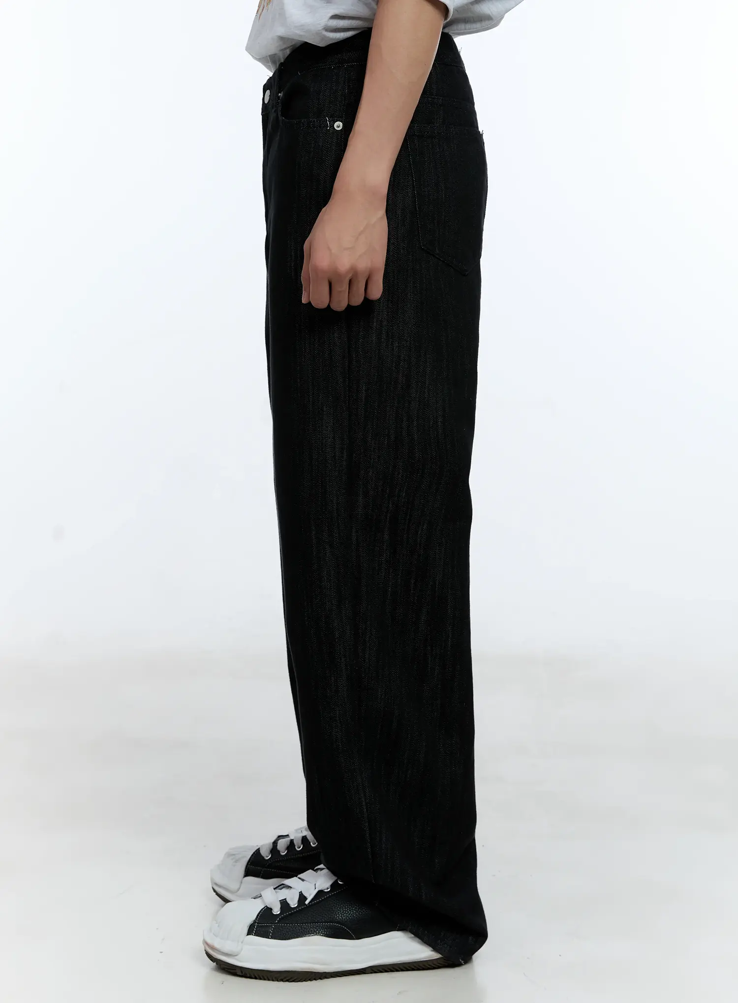 Men's No-Fade Wide-Leg Denim Jeans IL515 - Image 7