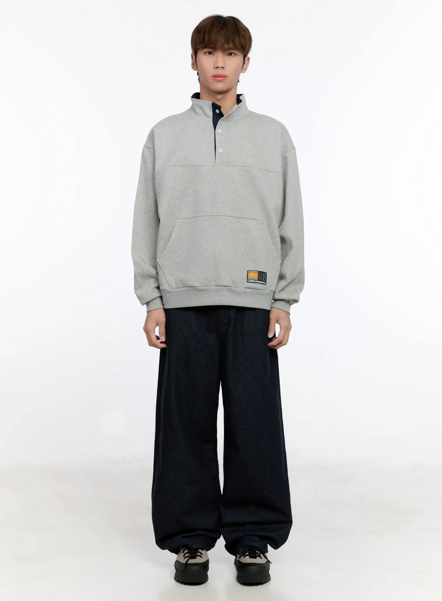 Men's Non-Fade Dark Herringbone Jeans IN512 - Image 3
