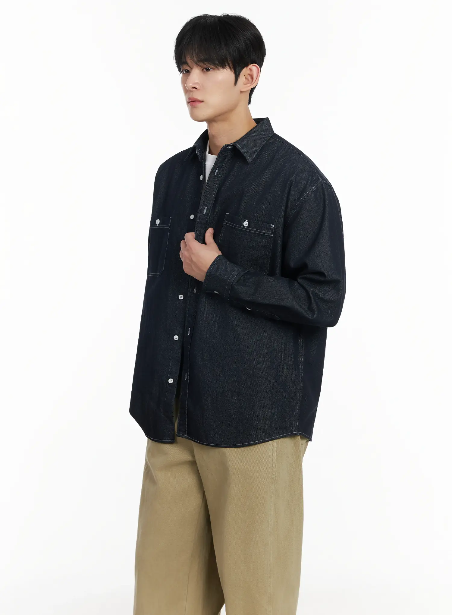 Men's Non-Fade Denim Shirt IF517 - Image 6