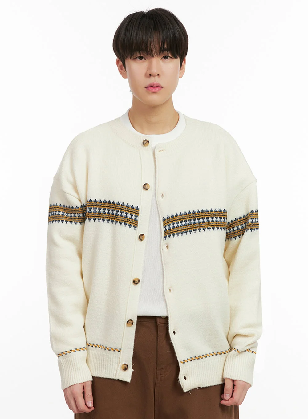 Men's Nordic Loose-Fit Cardigan IJ517 - Image 11