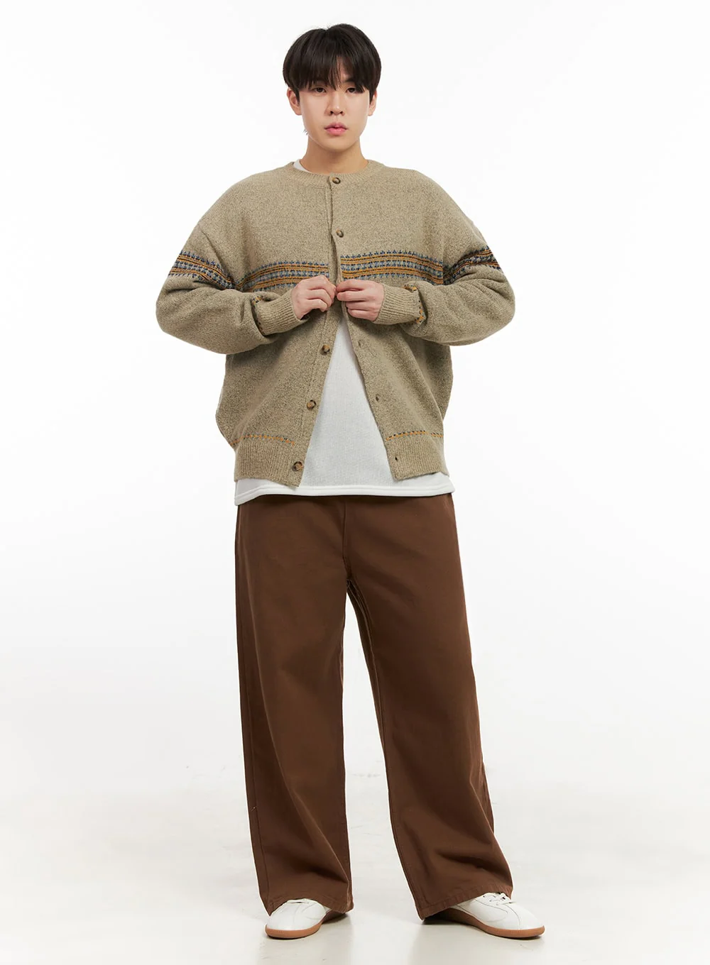 Men's Nordic Loose-Fit Cardigan IJ517 - Image 2