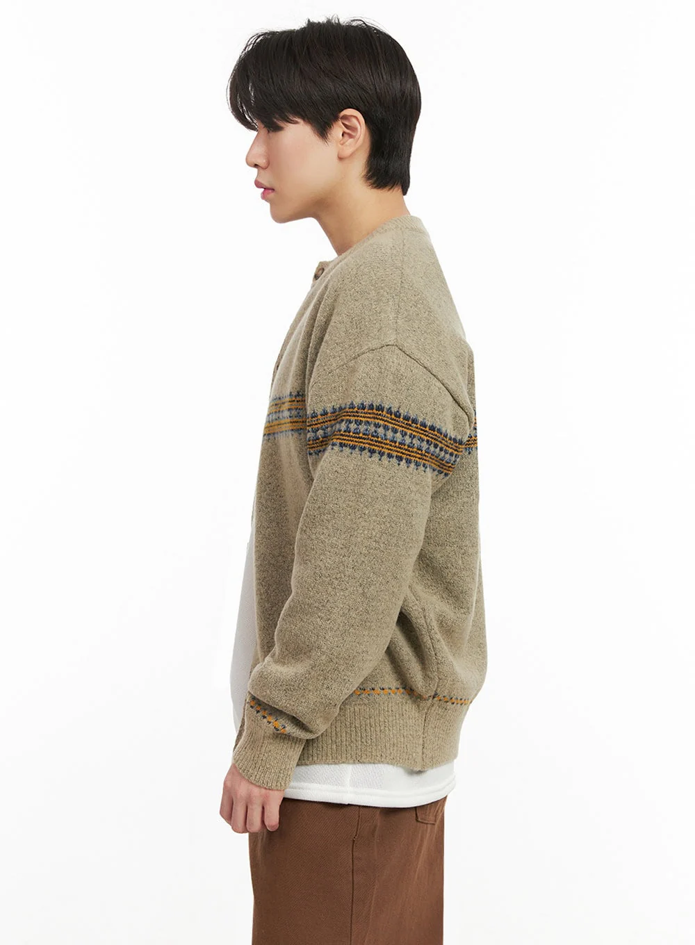 Men's Nordic Loose-Fit Cardigan IJ517 - Image 4
