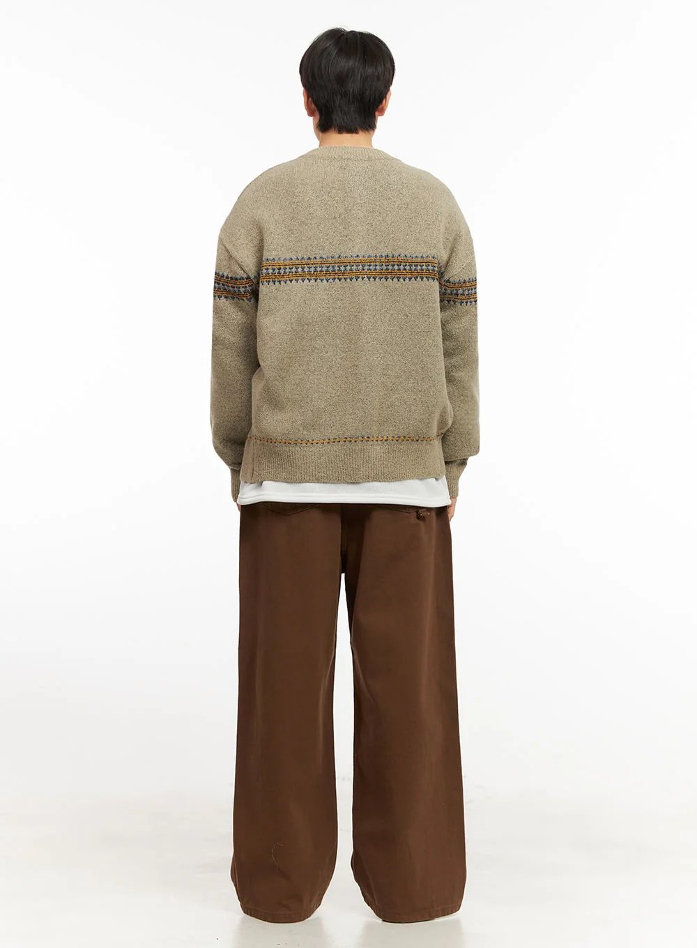 Men's Nordic Loose-Fit Cardigan IJ517 - Image 9