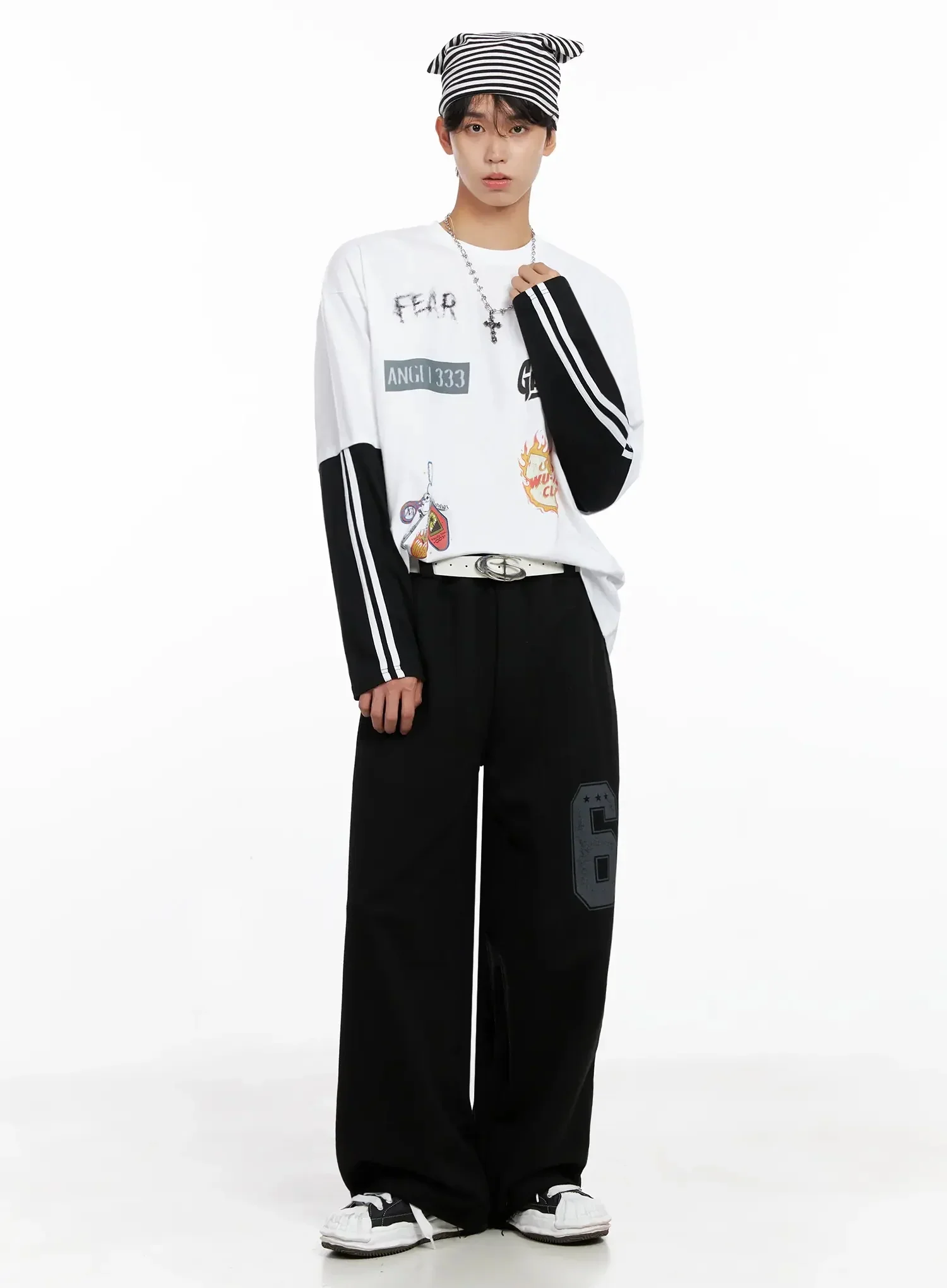 Men's Number Graphic Sweatpants IO517 - Image 16
