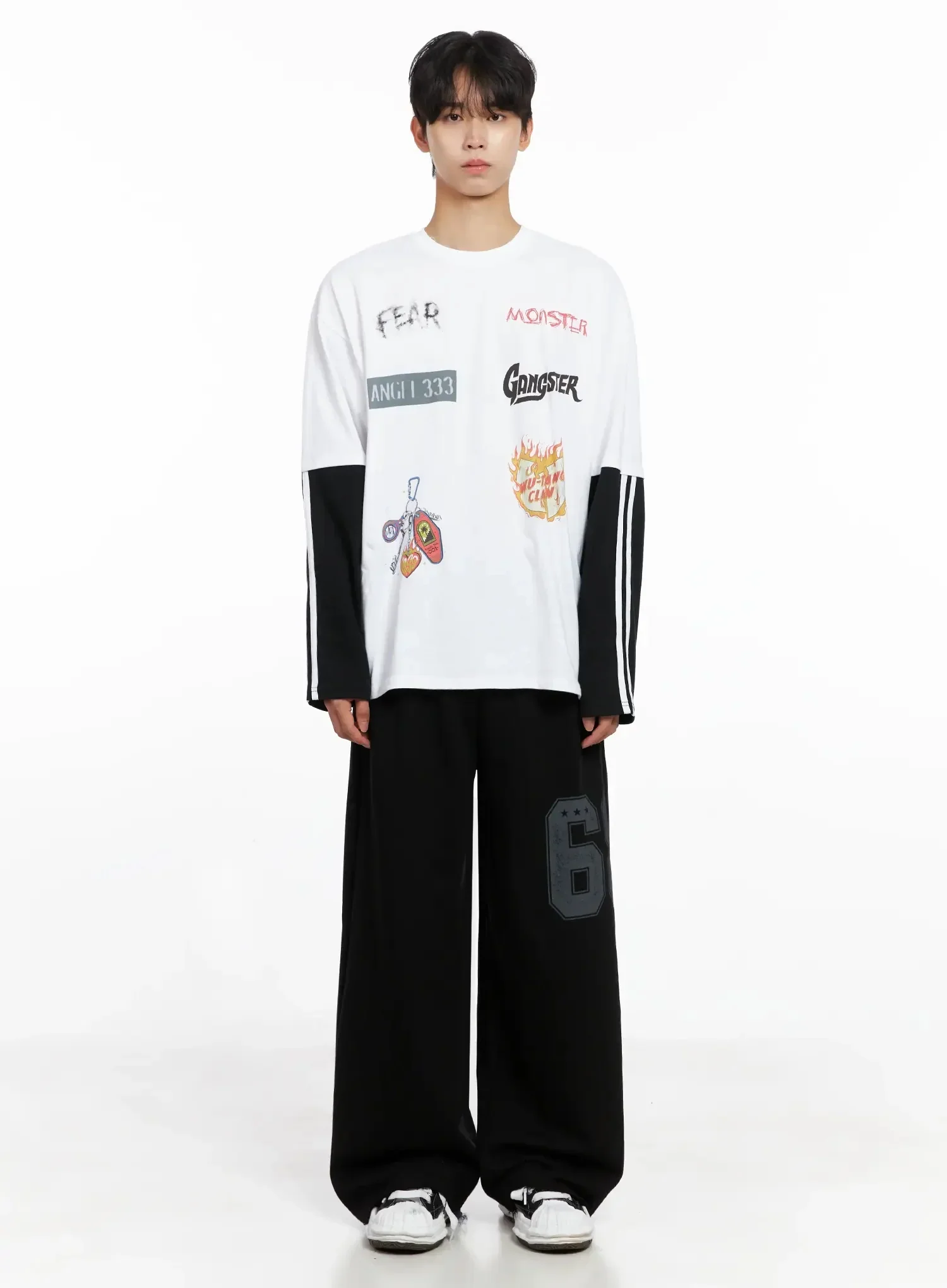 Men's Number Graphic Sweatpants IO517 - Image 9