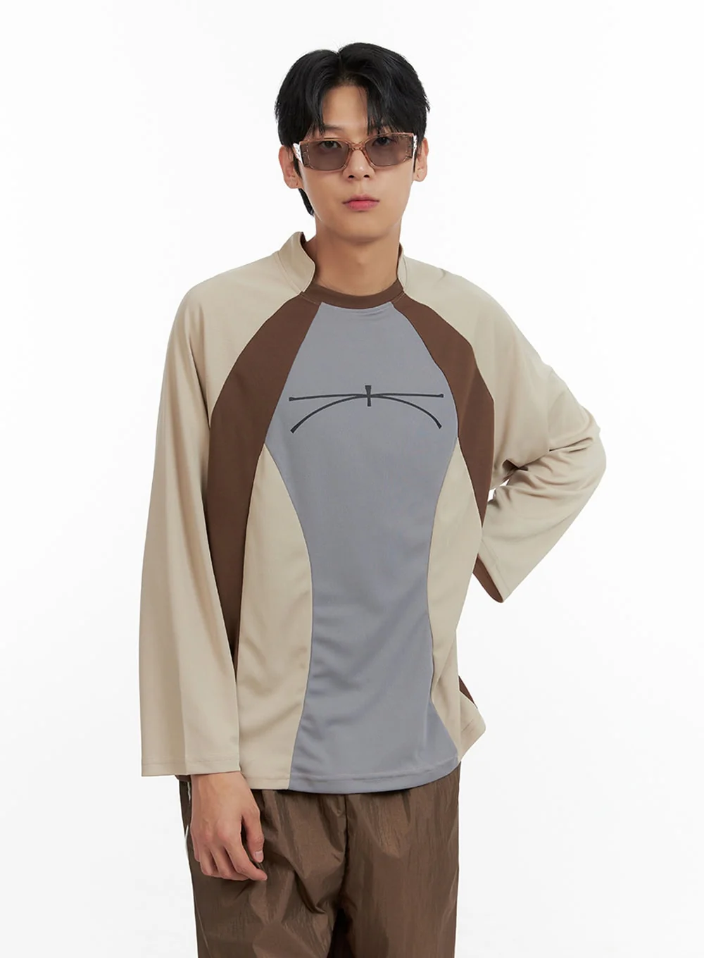 Men's Nylon Raglan Graphic Long Sleeve IL403 - Image 4