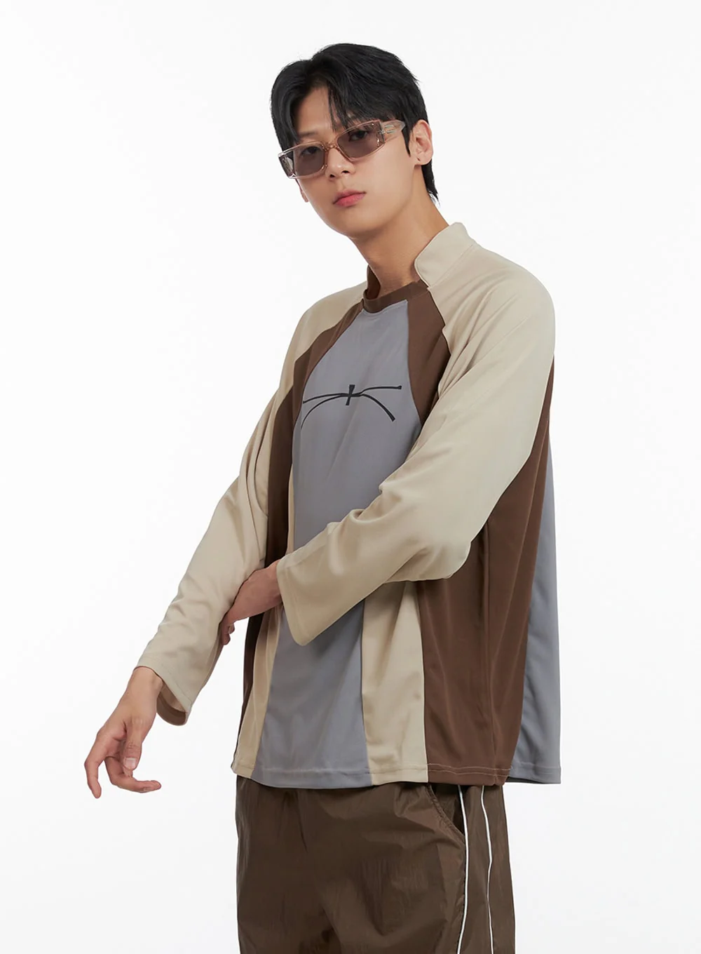 Men's Nylon Raglan Graphic Long Sleeve IL403 - Image 5