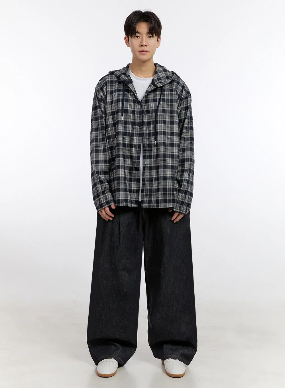 Men's Oversize Checkered Hooded Shirt IM525 - Image 7