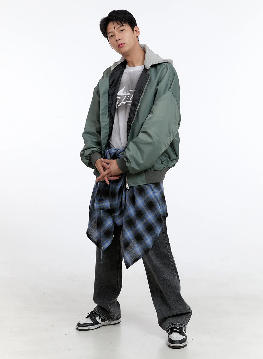 Men's Oversize Layered Tee and Long Sleeve IG427 - Image 8