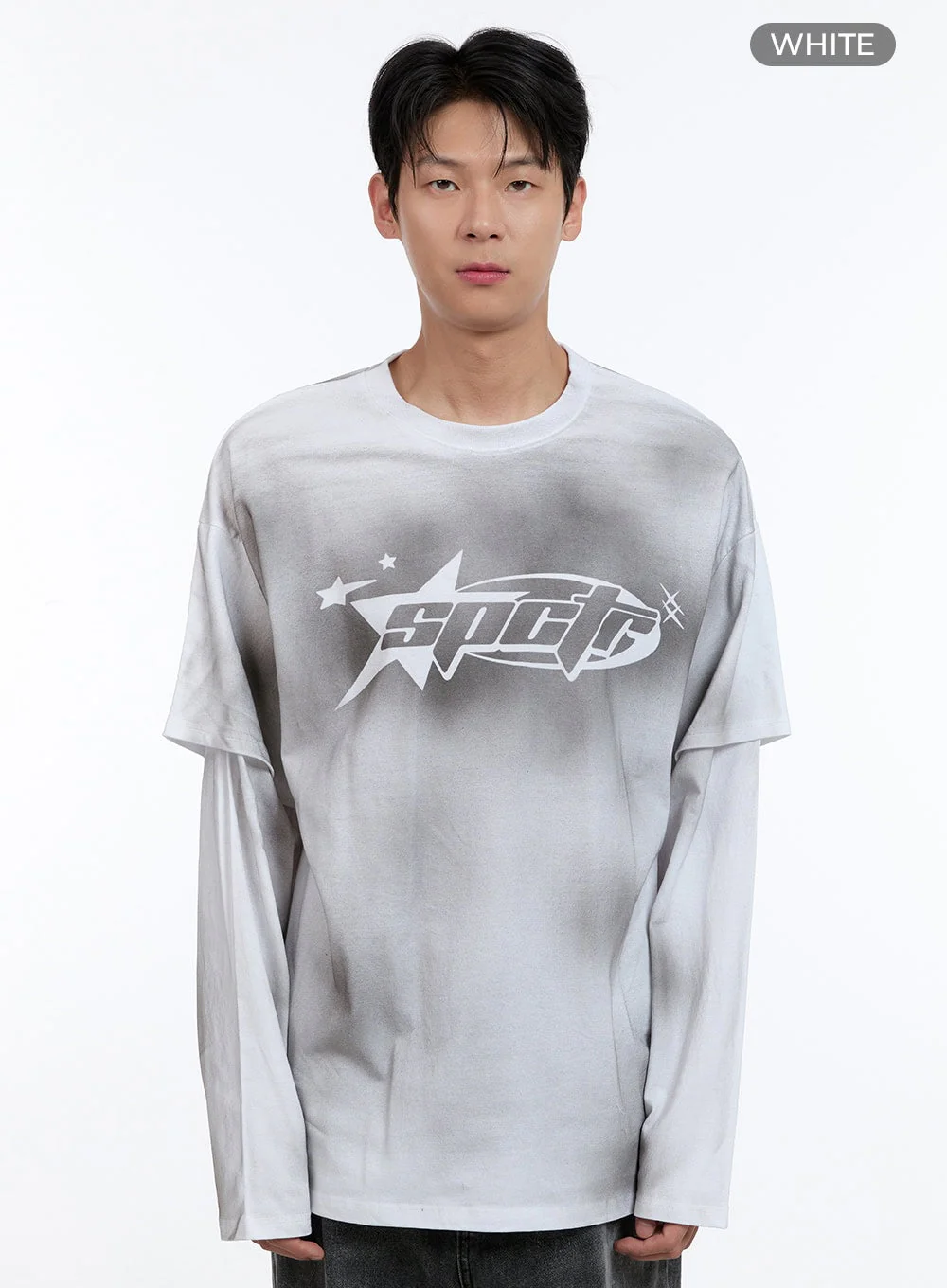 Men's Oversize Layered Tee and Long Sleeve IG427 - Image 9