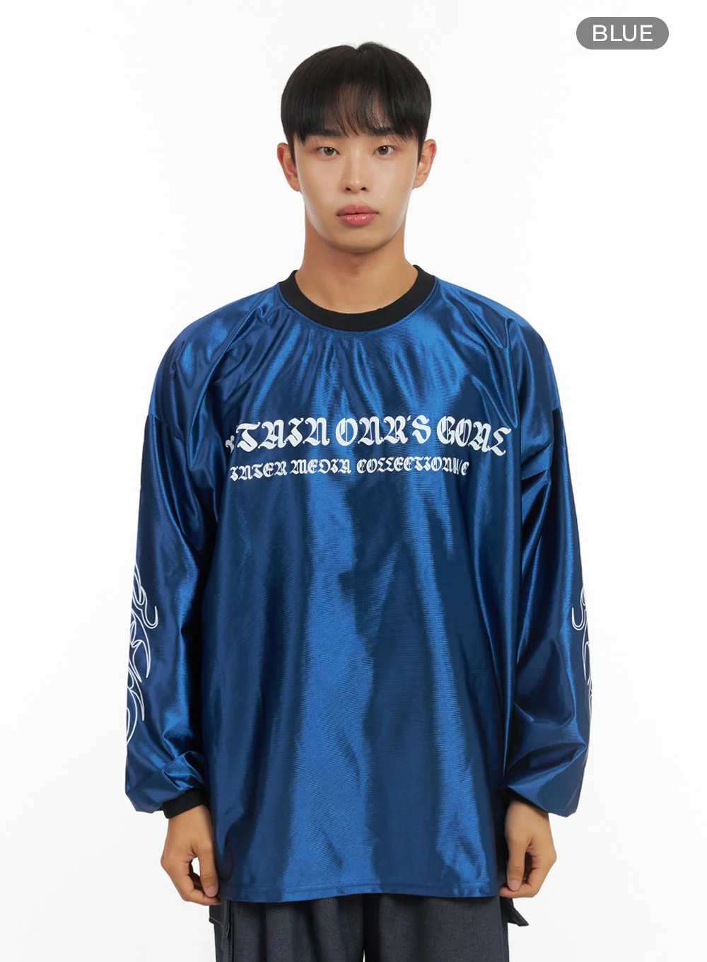 Men's Oversize Sliver Print Jersey T-Shirt IS419 - Image 12