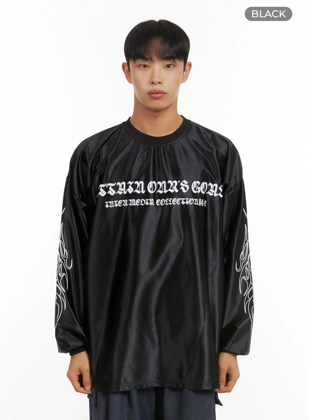Men's Oversize Sliver Print Jersey T-Shirt IS419 - Image 13