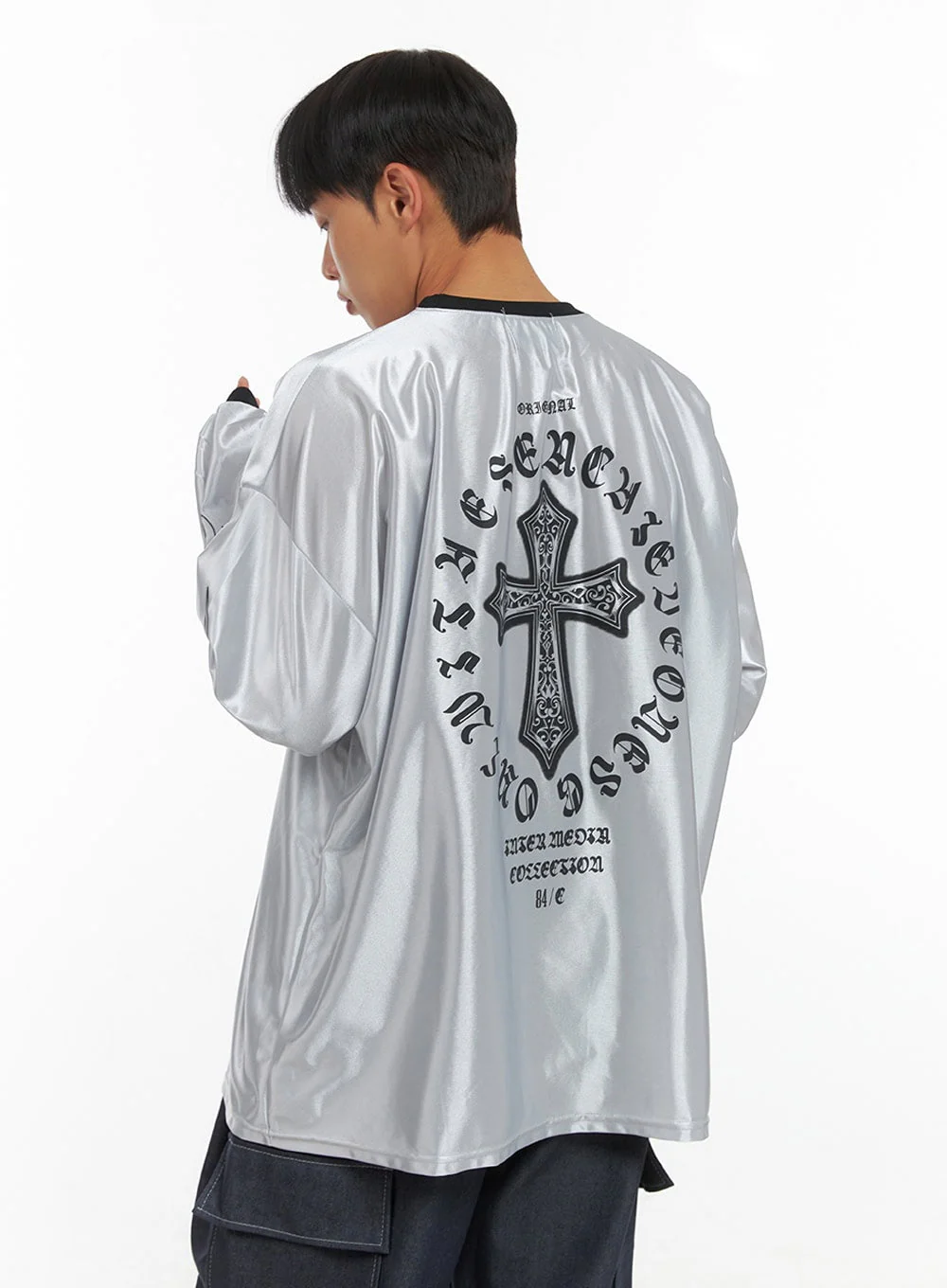 Men's Oversize Sliver Print Jersey T-Shirt IS419 - Image 2