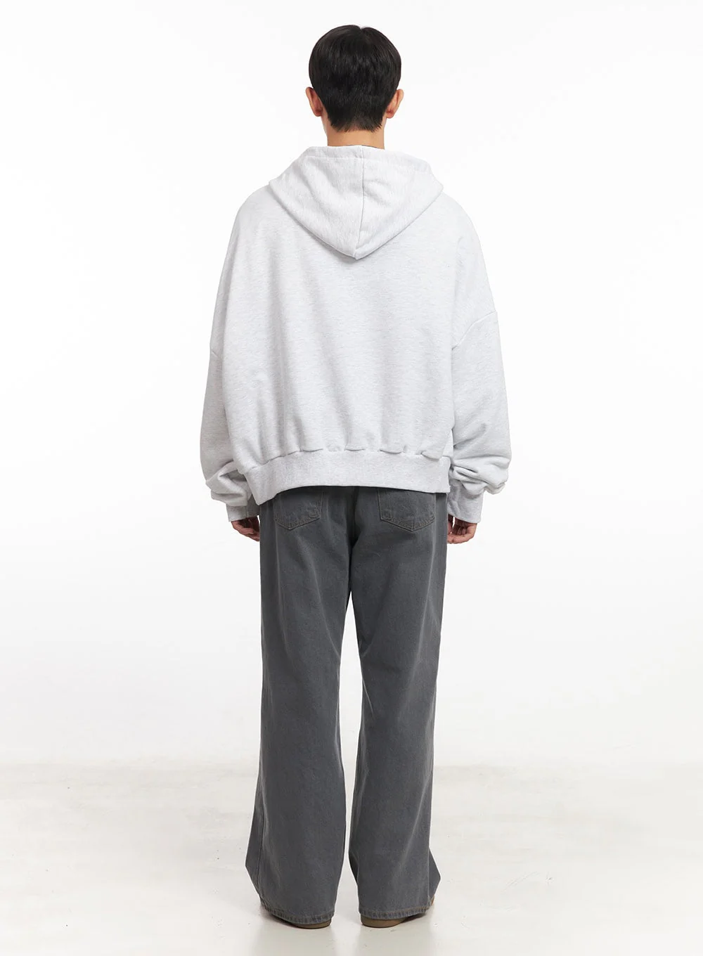 Men's Oversize Zip-Up Hooded Jacket IM527 - Image 11
