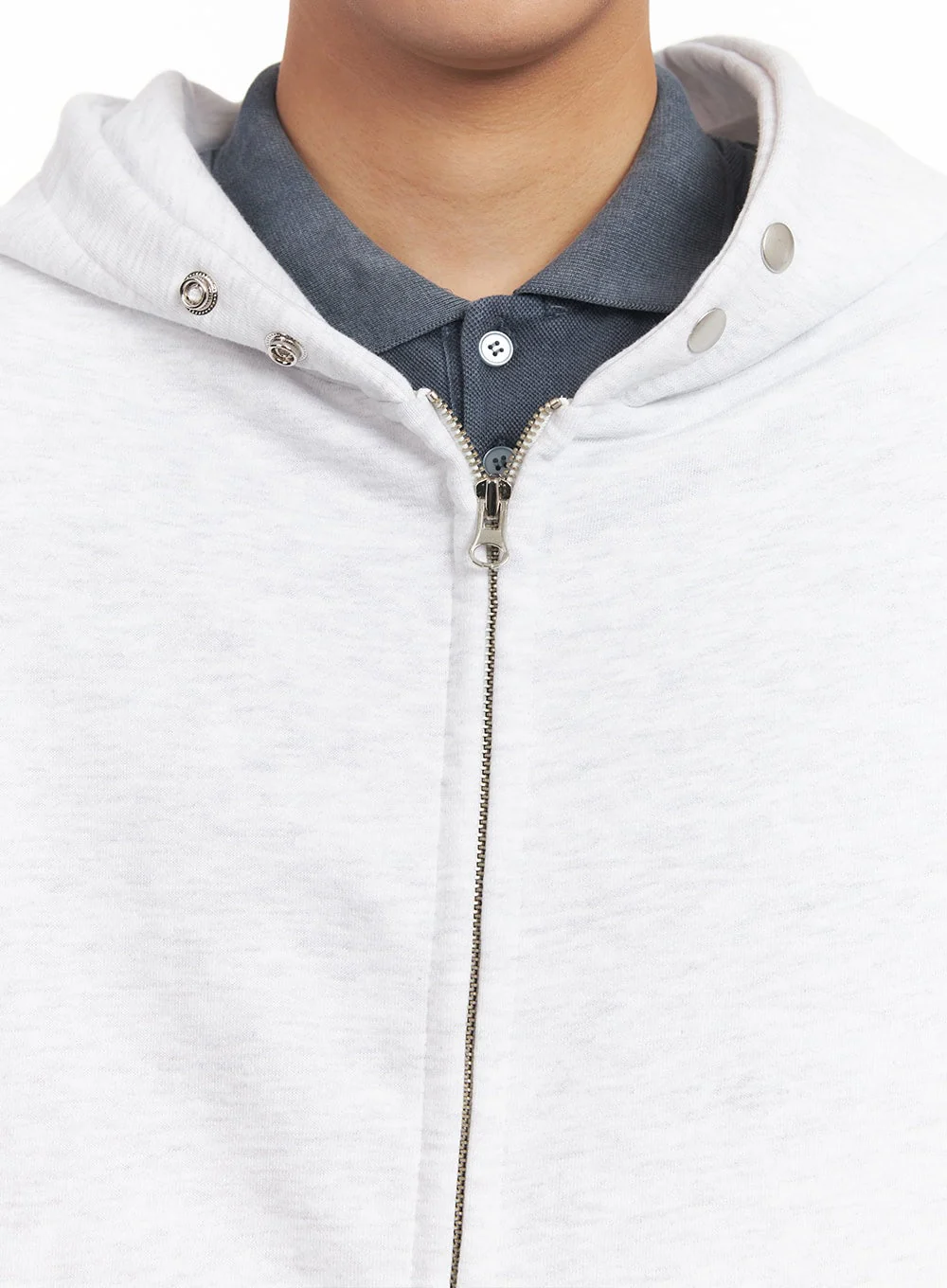 Men's Oversize Zip-Up Hooded Jacket IM527 - Image 4
