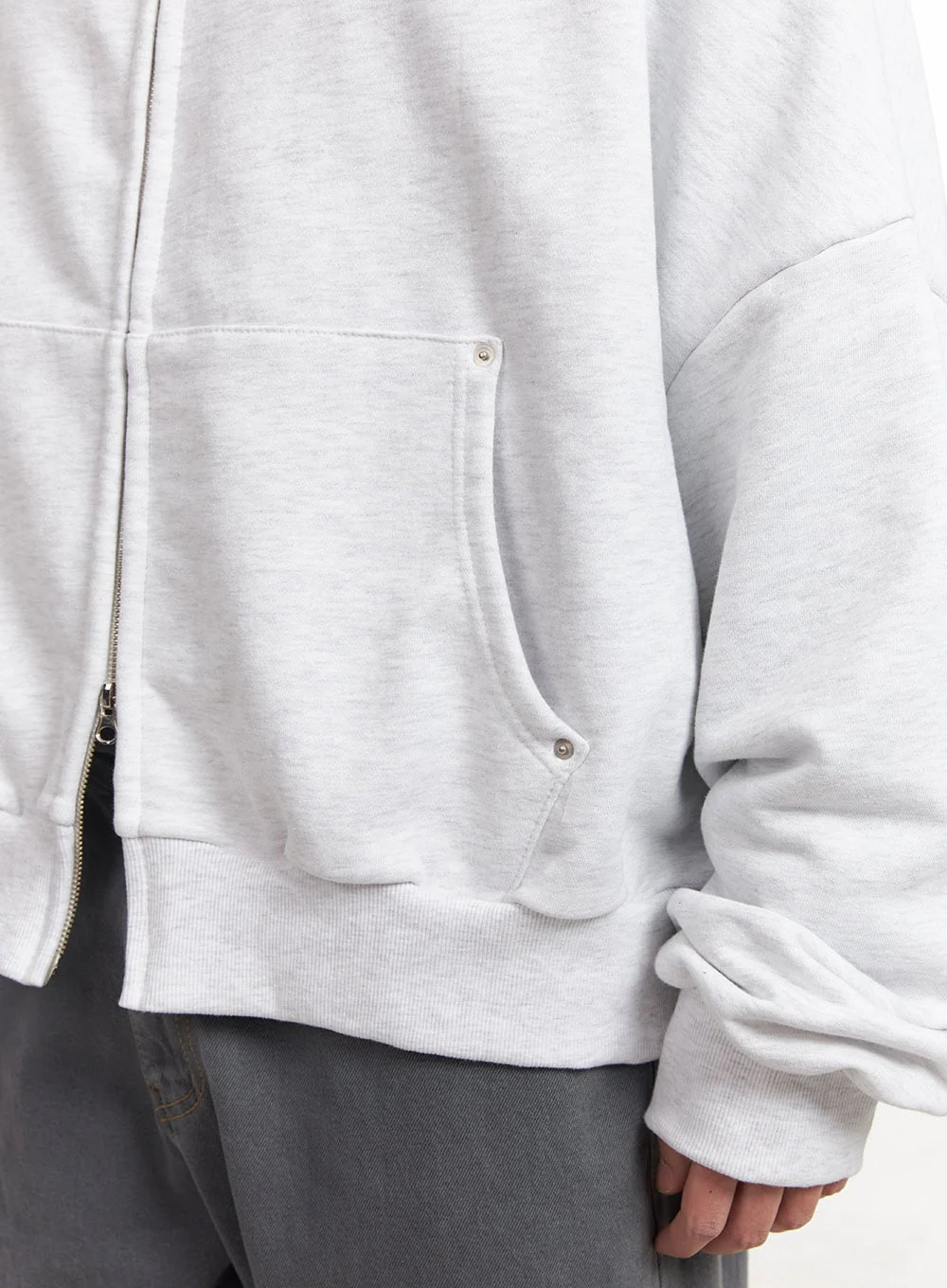 Men's Oversize Zip-Up Hooded Jacket IM527 - Image 5