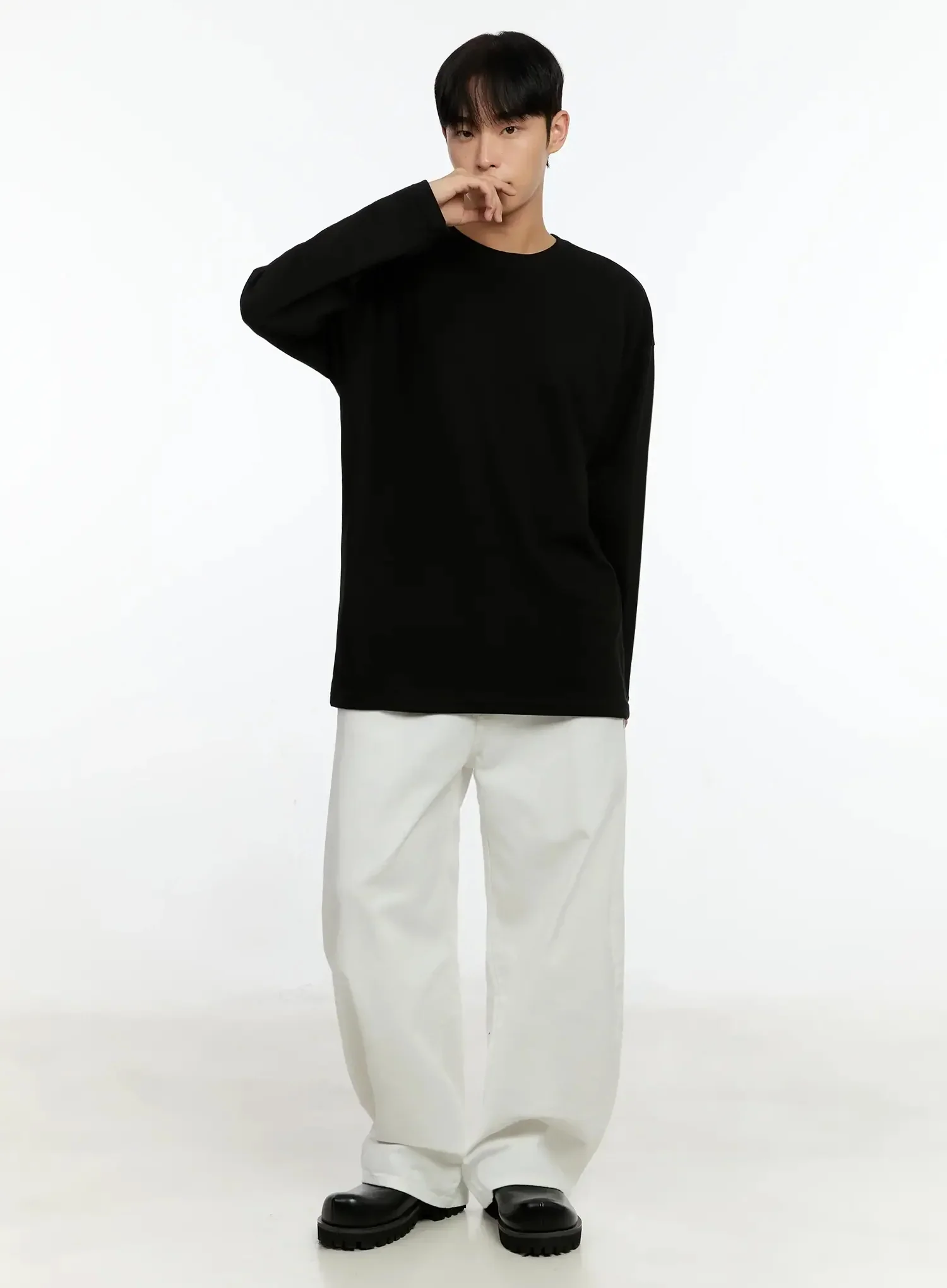 Men's Oversized Basic Long Sleeve Top IN506 - Image 11