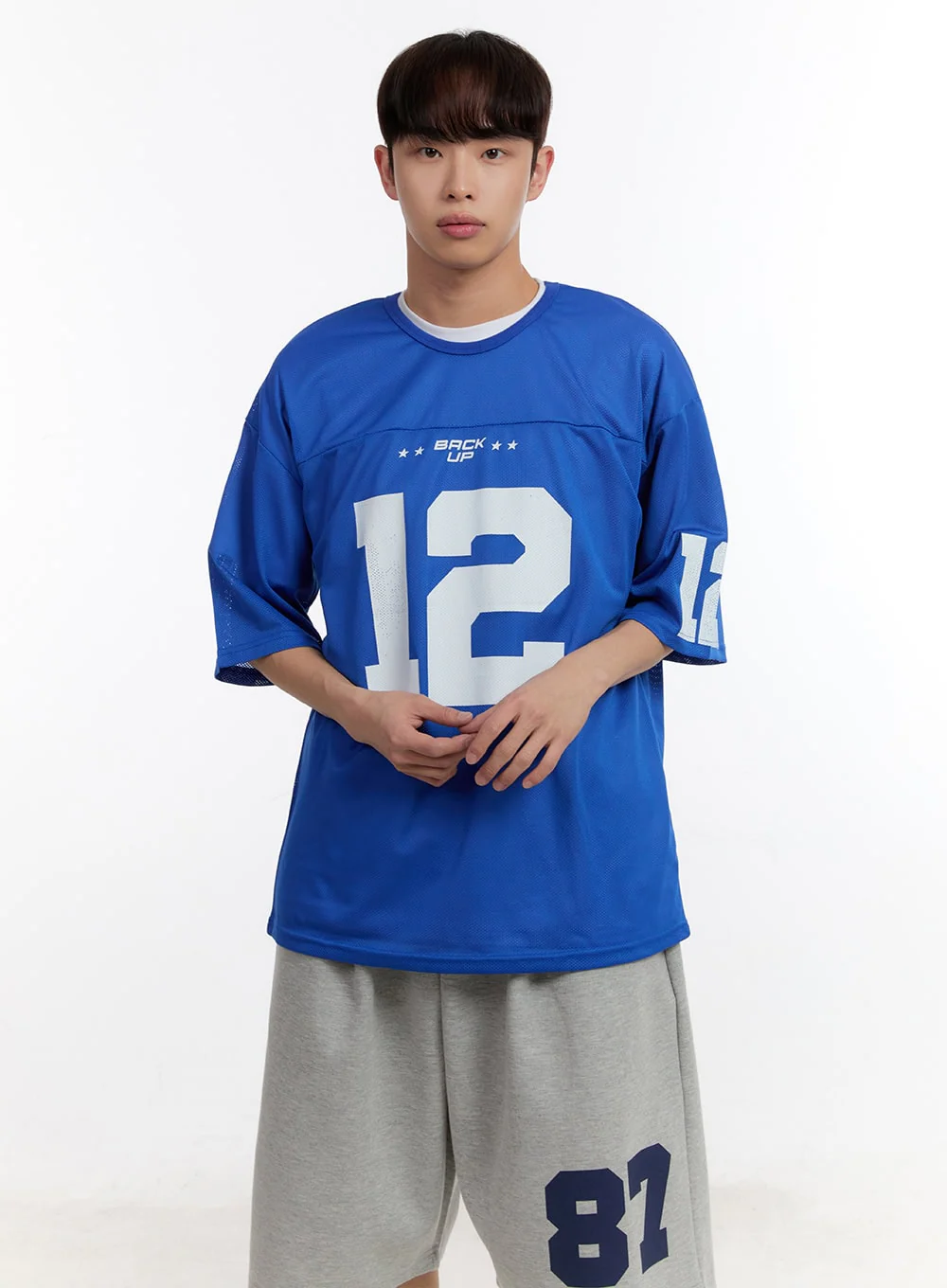 Men's Oversized Graphic Mesh T-Shirt IA504 - Image 6