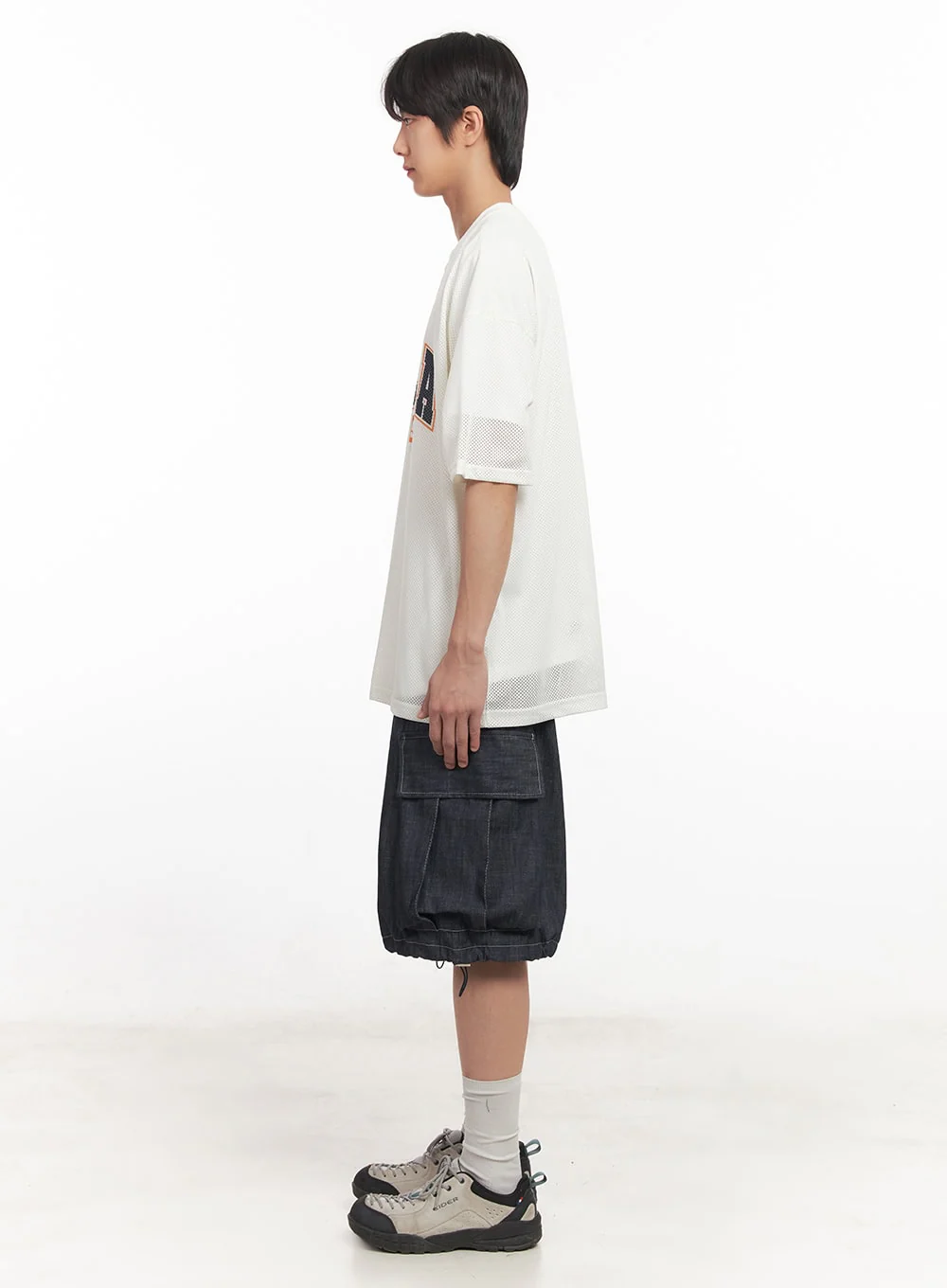 Men's Oversized Graphic Mesh T-Shirt IA510 - Image 10