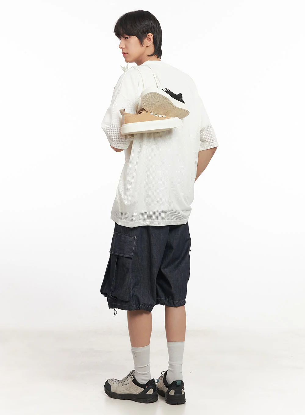 Men's Oversized Graphic Mesh T-Shirt IA510 - Image 13
