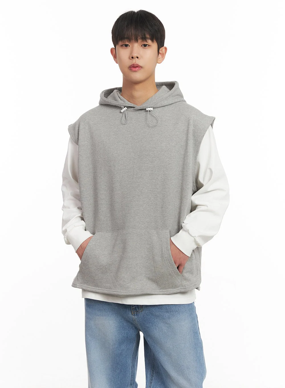 Men's Oversized Hooded Vest IM517 - Image 3
