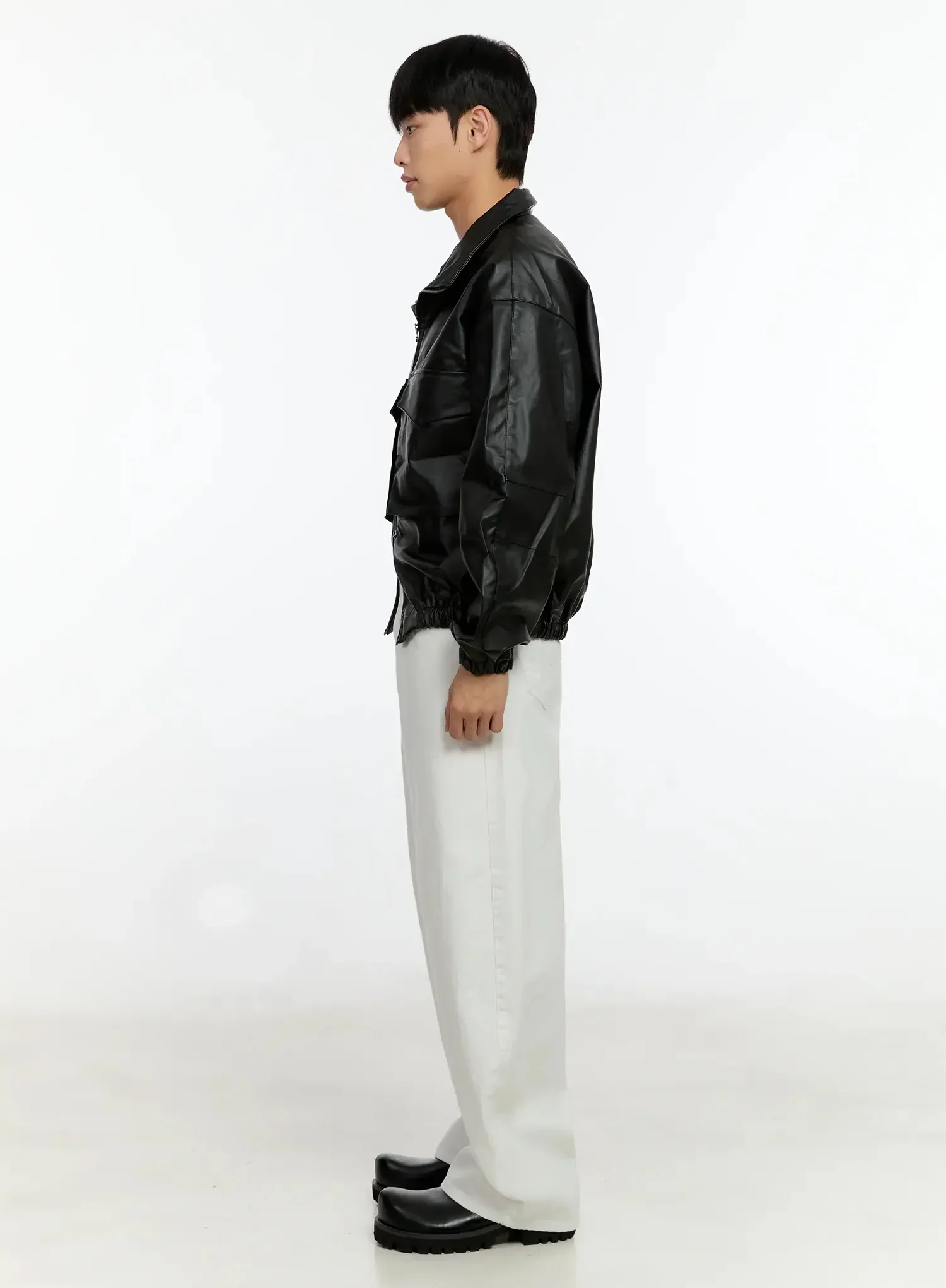 Men's Oversized PU Jacket IN506 - Image 6
