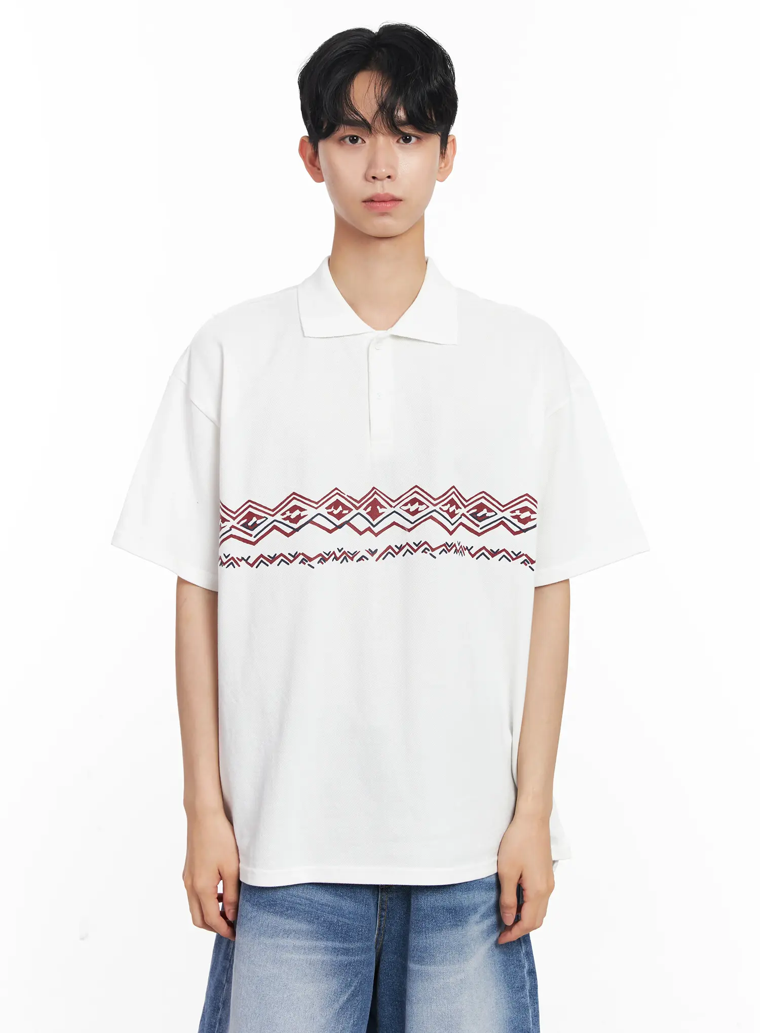 Men's Patterned Polo Shirt IL501 - Image 14