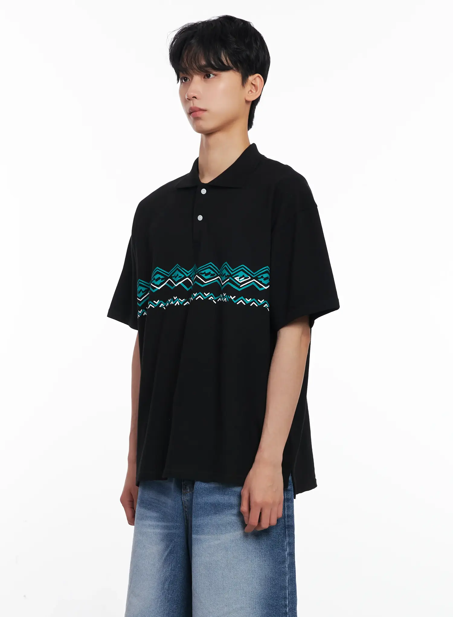 Men's Patterned Polo Shirt IL501 - Image 4