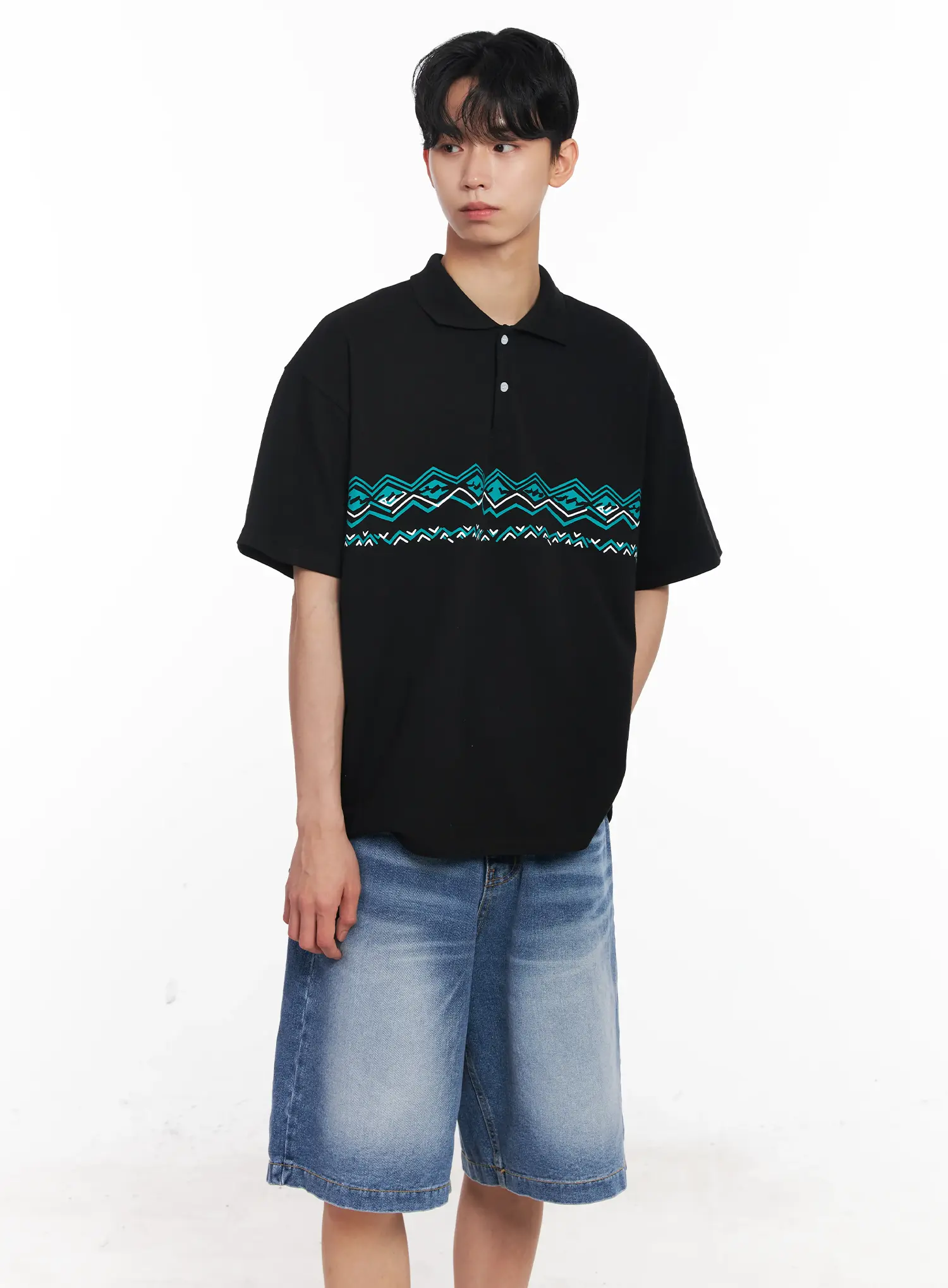 Men's Patterned Polo Shirt IL501 - Image 7