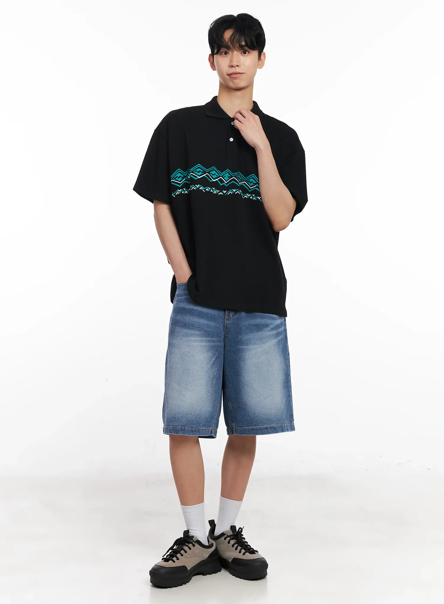 Men's Patterned Polo Shirt IL501 - Image 9