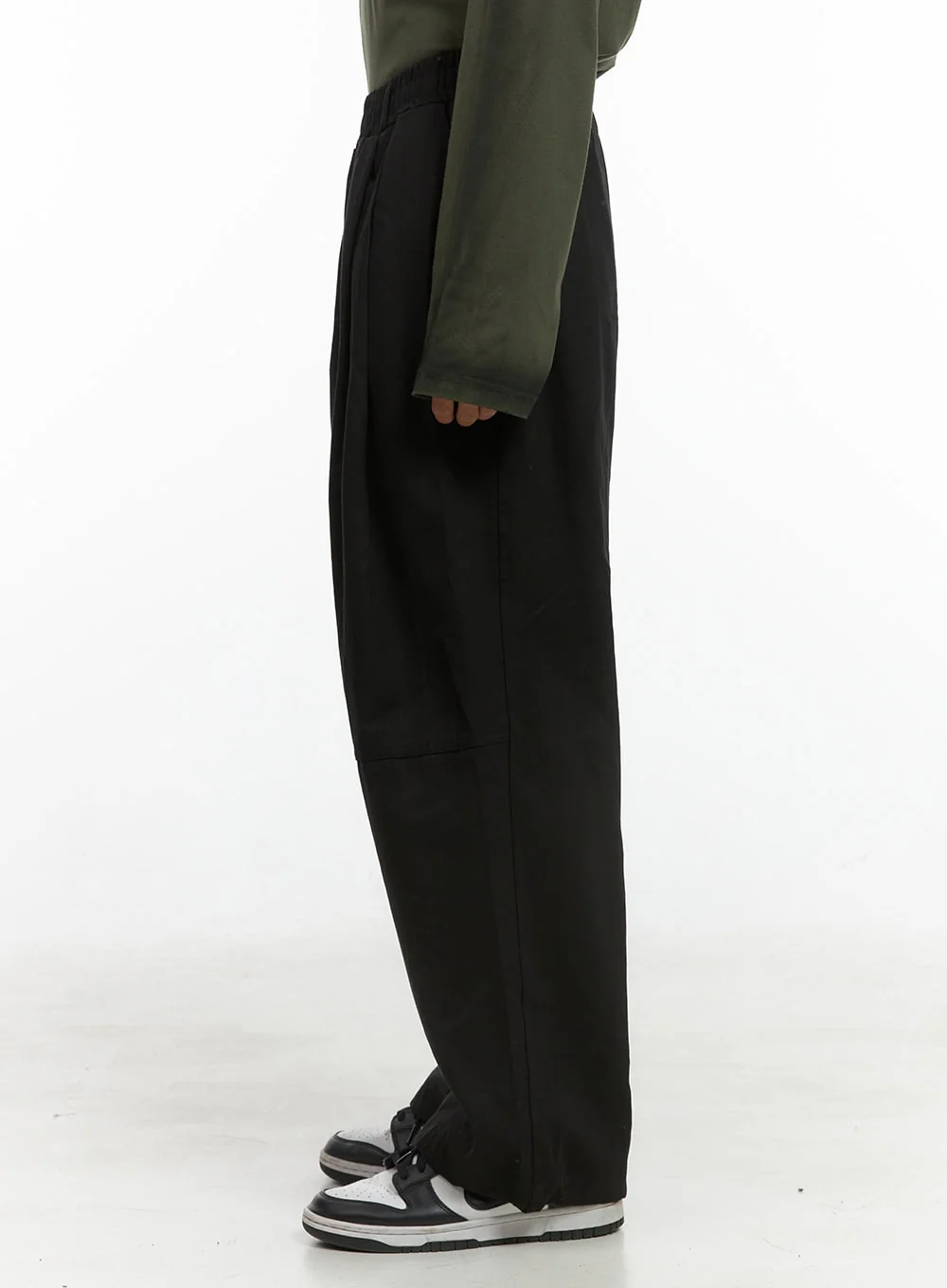 Men's Pintuck Banded Wide Fit Cotton Pants IS420 - Image 5