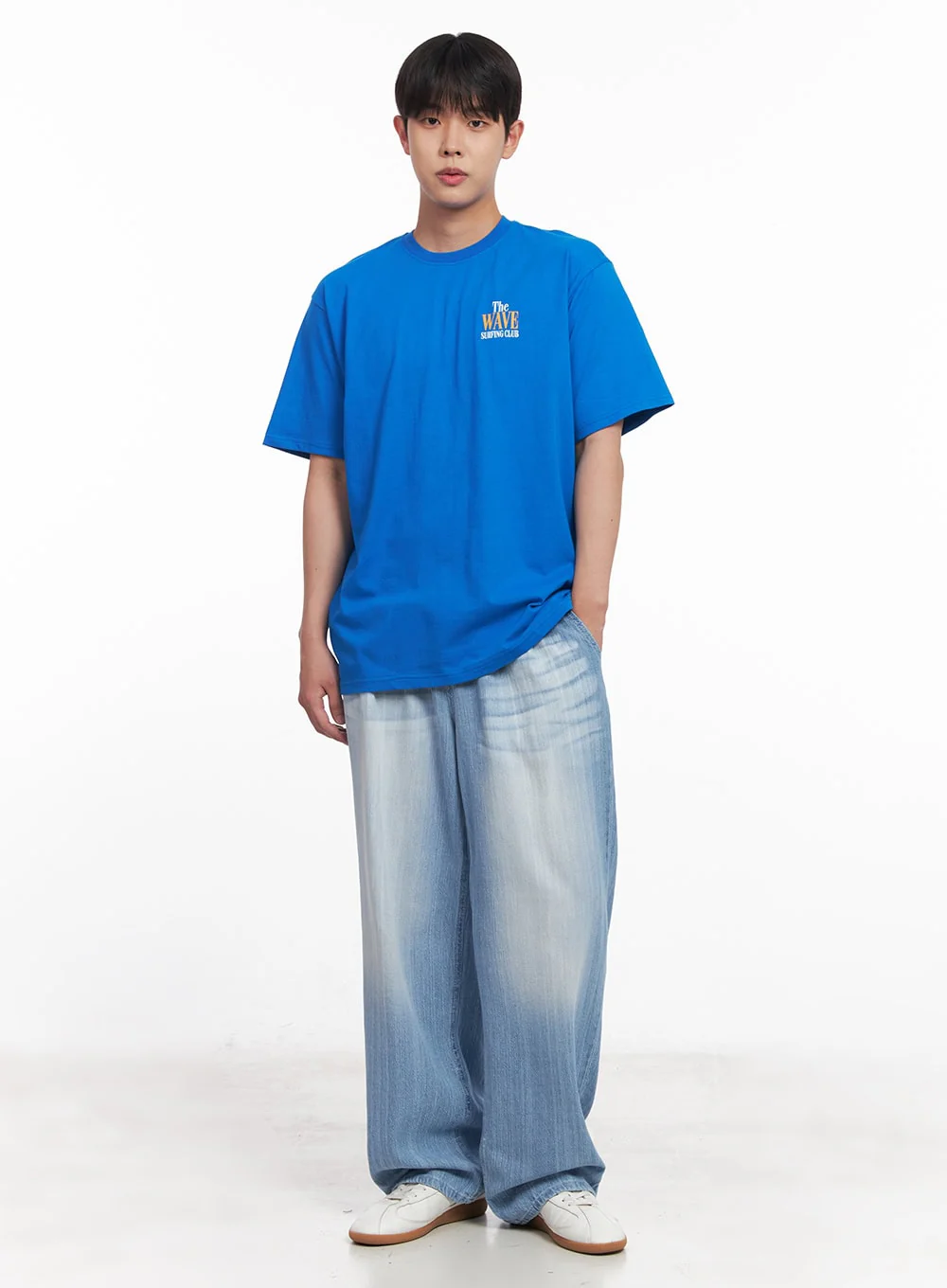Men's Pintuck Linen Comfort Jeans (Light blue) IY522 - Image 14