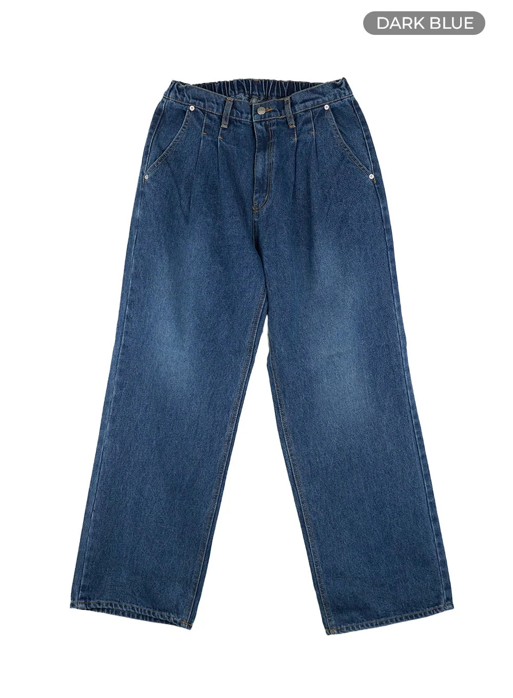Men's Pintuck Washed Wide Fit Jeans CL429 - Image 9
