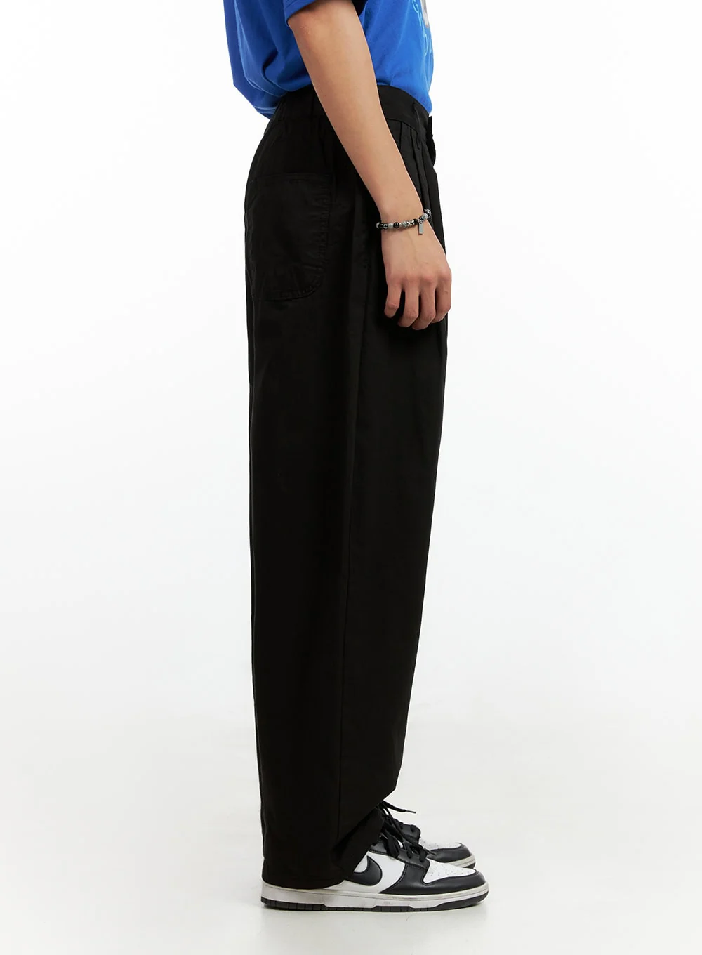 Men's Pintuck Wide Fit Cotton Pants IG402 - Image 5
