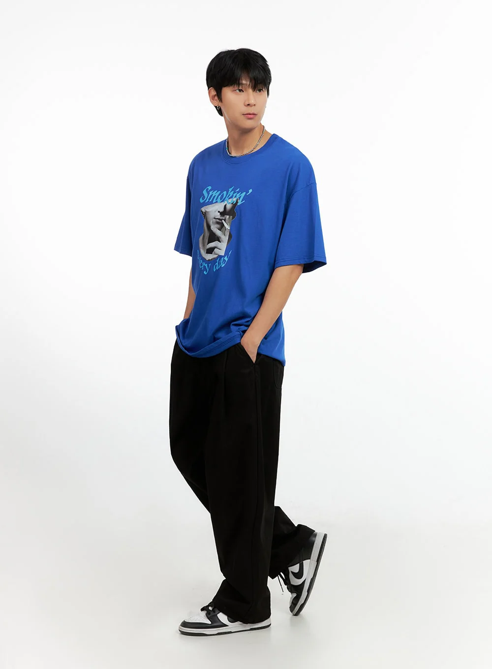 Men's Pintuck Wide Fit Cotton Pants IG402 - Image 8