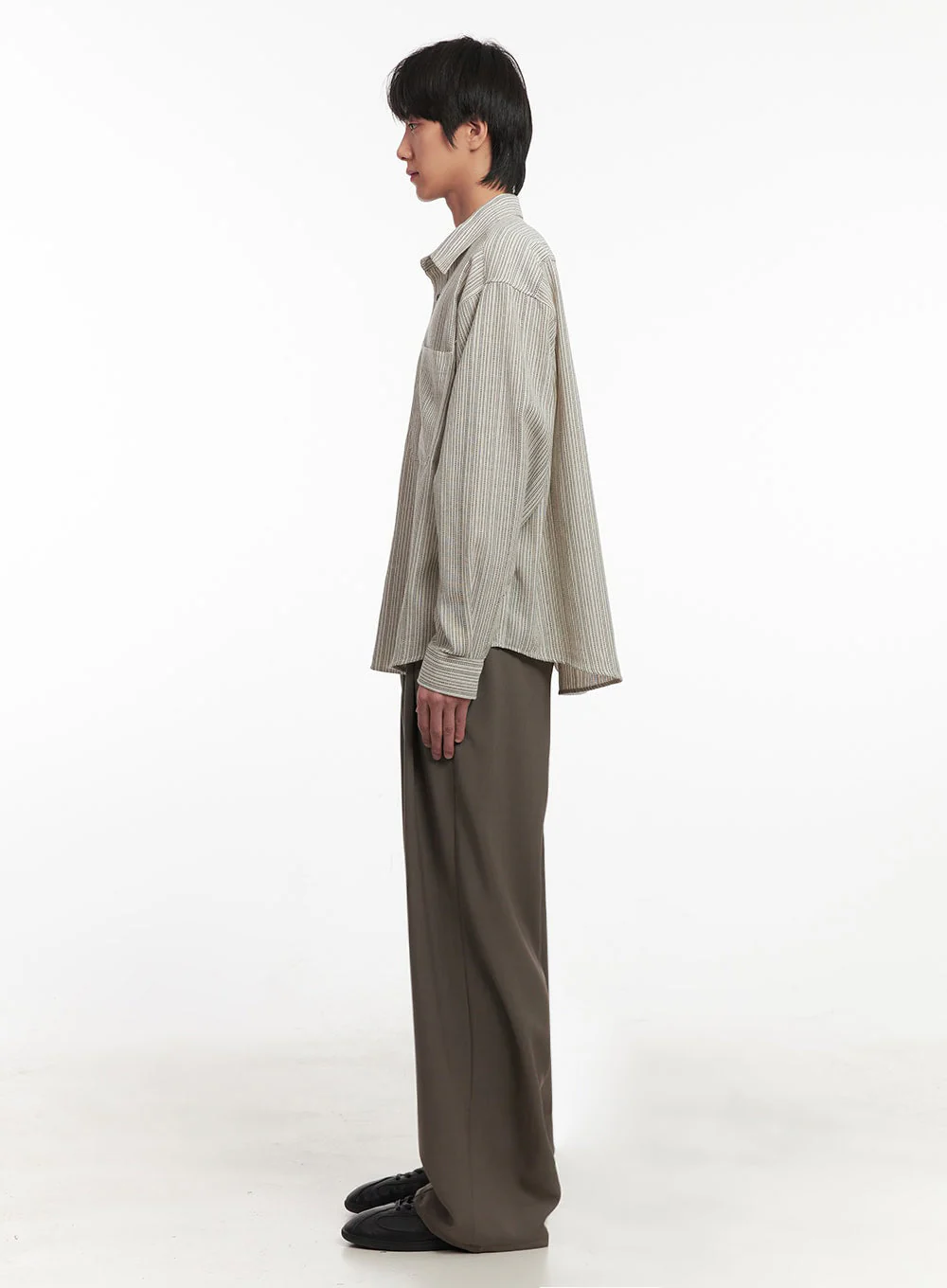 Men's Pintuck Wide-Leg Slacks IA510 - Image 10