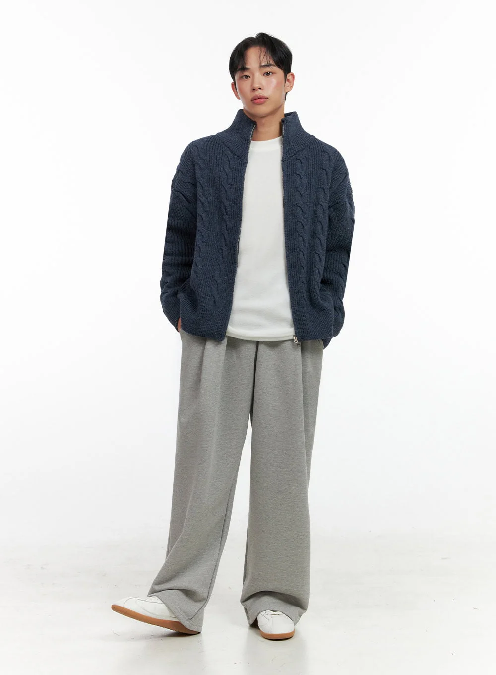Men's Pintuck Wide-Leg Sweatpants IN426 - Image 3