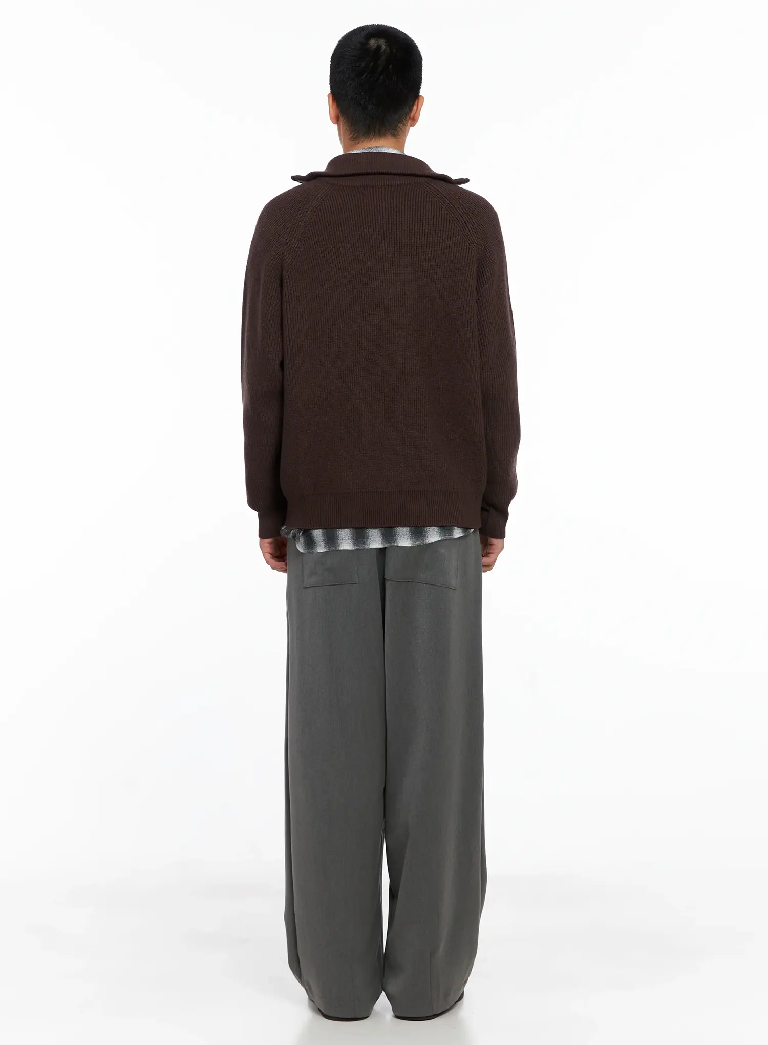 Men's Pintuck Wide-Leg Trousers IS502 - Image 11