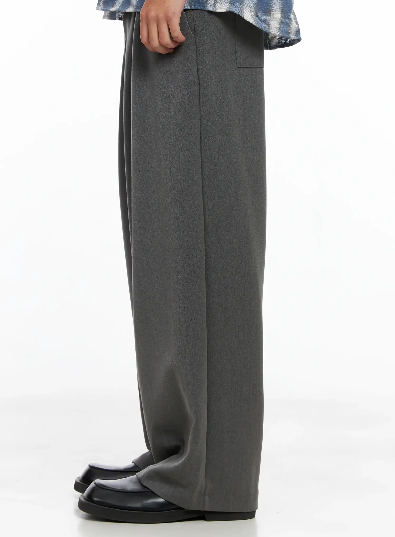 Men's Pintuck Wide-Leg Trousers IS502 - Image 5