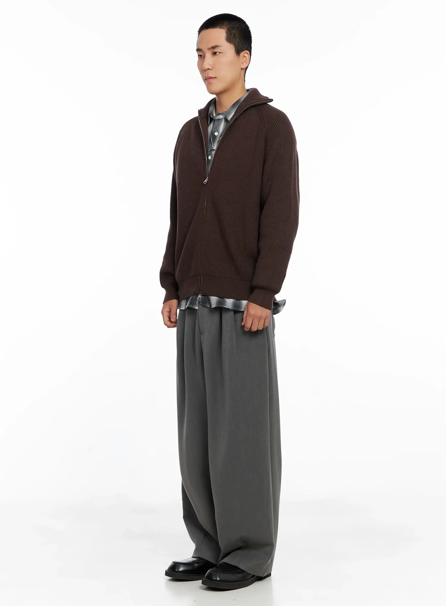 Men's Pintuck Wide-Leg Trousers IS502 - Image 8
