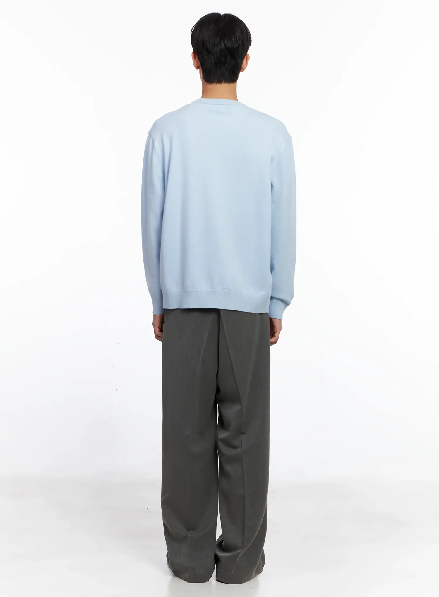 Men's Pintuck Wide-Leg Trousers IS519 - Image 10
