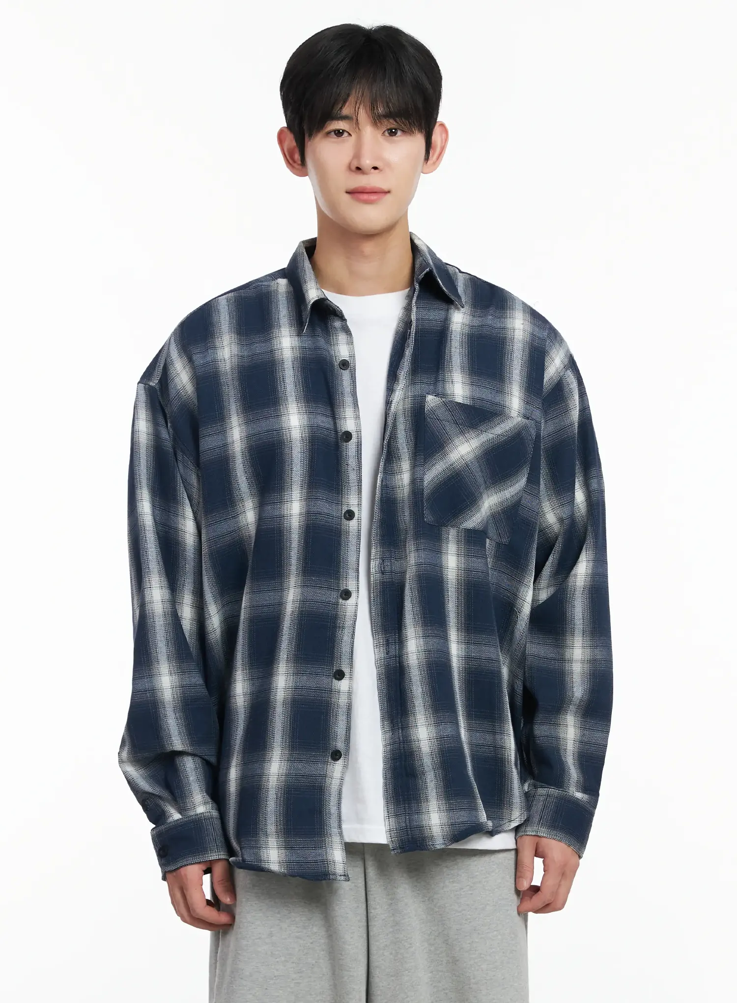 Men's Plaid Button-Up Shirt IF517 - Image 13