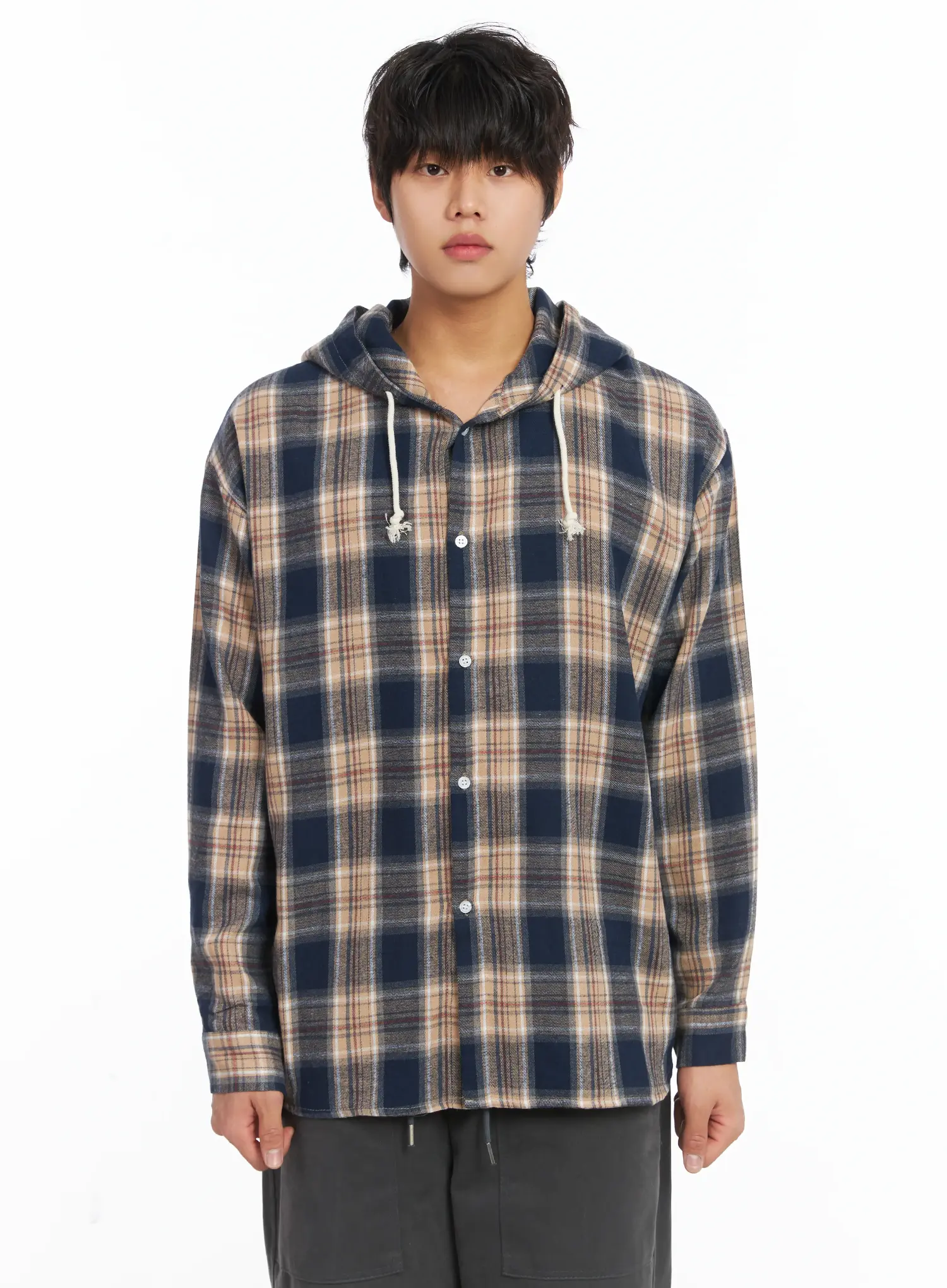 Men's Plaid Hooded Flannel IJ512 - Image 15