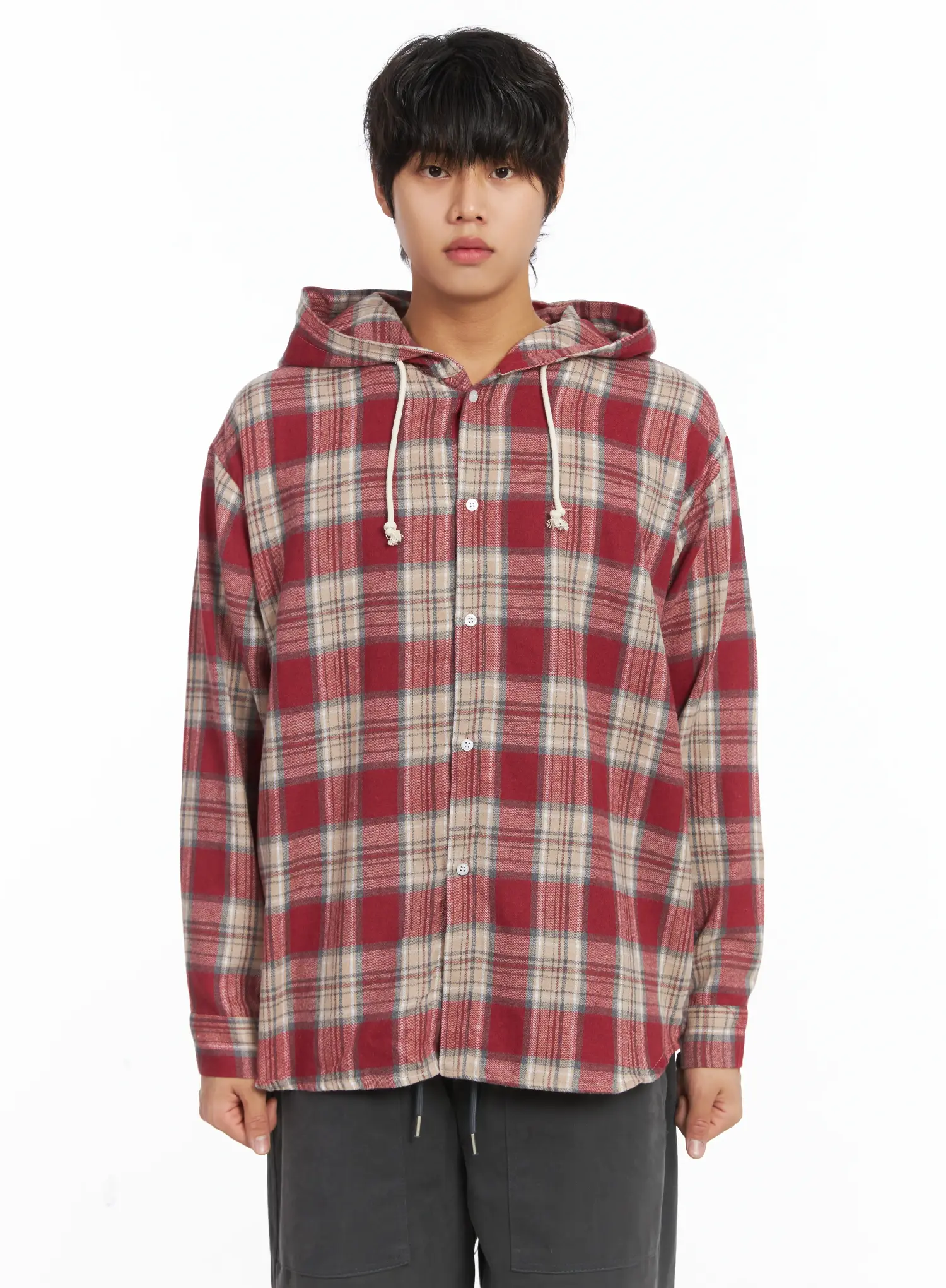 Men's Plaid Hooded Flannel IJ512 - Image 16