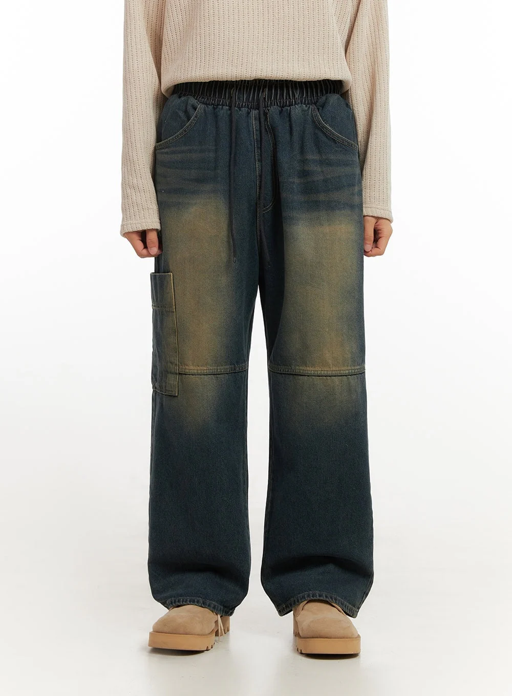Men's Pocket Detail Wide-Leg Jeans ID406 - Image 2