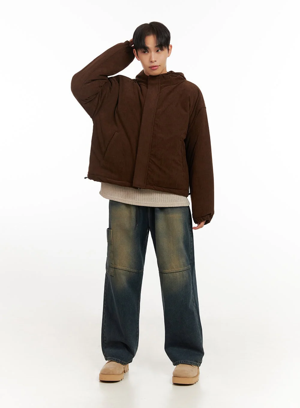Men's Pocket Detail Wide-Leg Jeans ID406 - Image 3