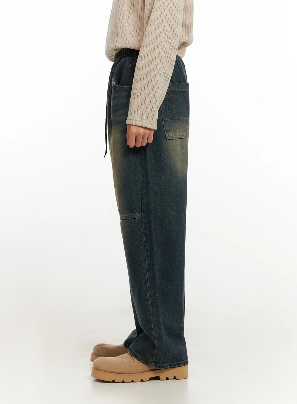 Men's Pocket Detail Wide-Leg Jeans ID406 - Image 4