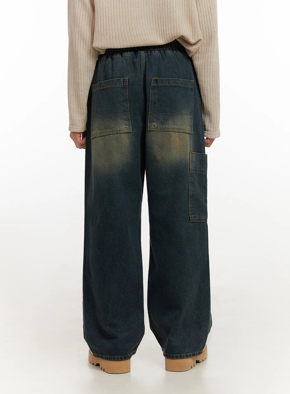 Men's Pocket Detail Wide-Leg Jeans ID406 - Image 5