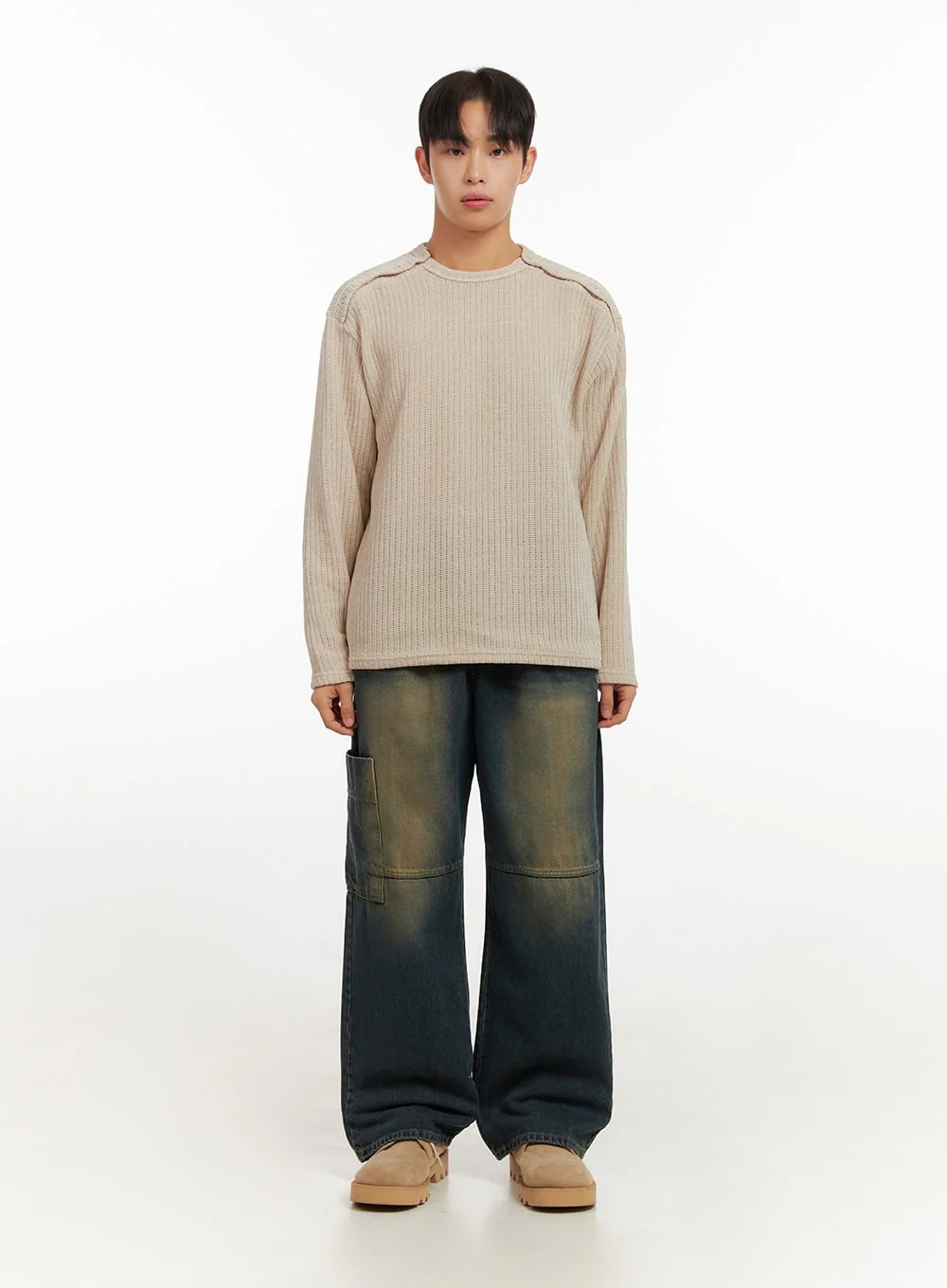 Men's Pocket Detail Wide-Leg Jeans ID406 - Image 6